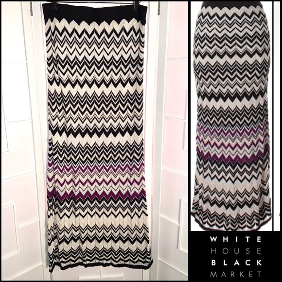 White House Black Market Dresses & Skirts - WHBM Pencil Chevron Maxi skirt